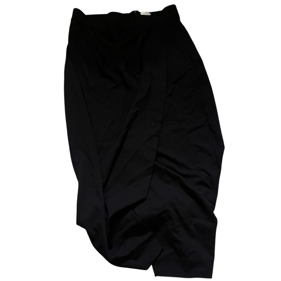 Iris & Ink Asymmetrical Midi Pencil Skirt Viscose Blend Women Black US 6 - Picture 1 of 6